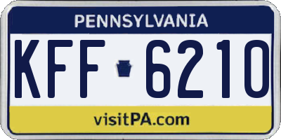 PA license plate KFF6210