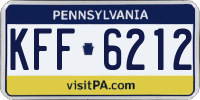PA license plate KFF6212