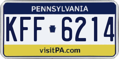 PA license plate KFF6214