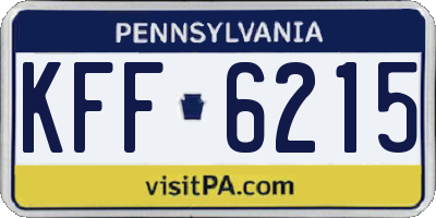 PA license plate KFF6215