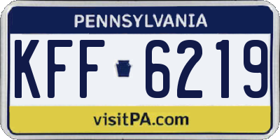 PA license plate KFF6219