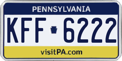 PA license plate KFF6222
