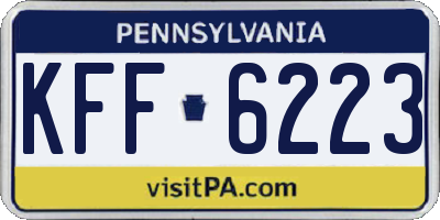 PA license plate KFF6223