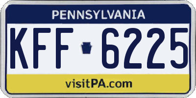 PA license plate KFF6225