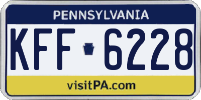 PA license plate KFF6228