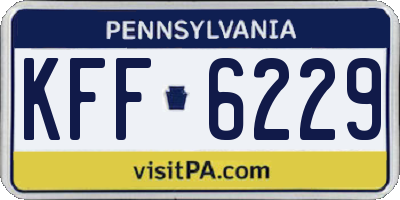 PA license plate KFF6229