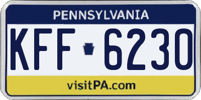PA license plate KFF6230