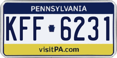 PA license plate KFF6231