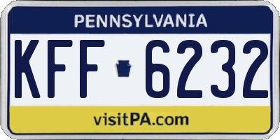 PA license plate KFF6232