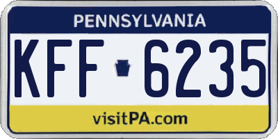 PA license plate KFF6235