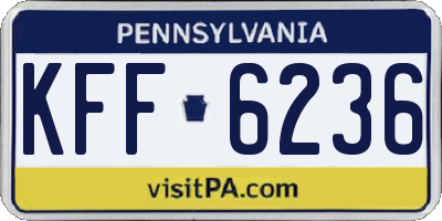 PA license plate KFF6236