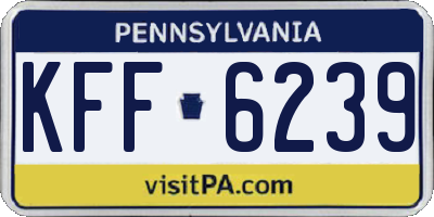 PA license plate KFF6239