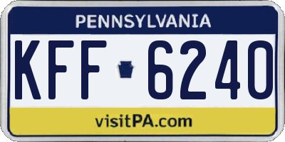 PA license plate KFF6240