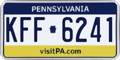 PA license plate KFF6241