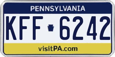 PA license plate KFF6242