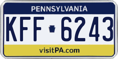 PA license plate KFF6243