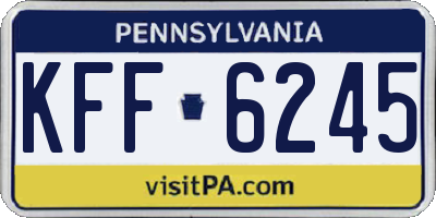 PA license plate KFF6245
