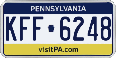 PA license plate KFF6248