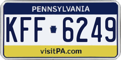 PA license plate KFF6249