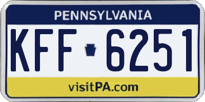 PA license plate KFF6251