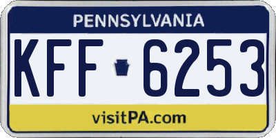 PA license plate KFF6253