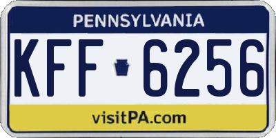 PA license plate KFF6256