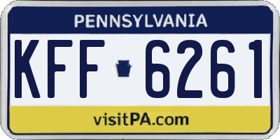 PA license plate KFF6261