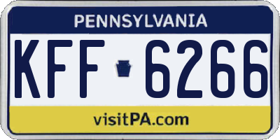 PA license plate KFF6266