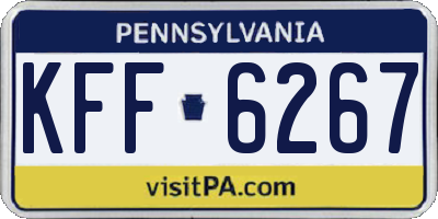 PA license plate KFF6267