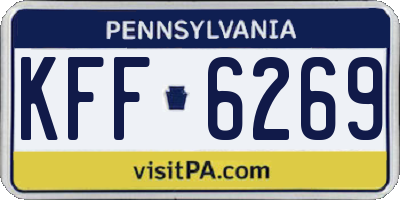 PA license plate KFF6269