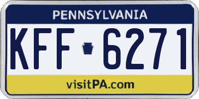 PA license plate KFF6271