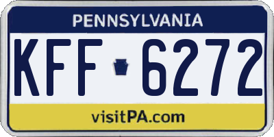 PA license plate KFF6272