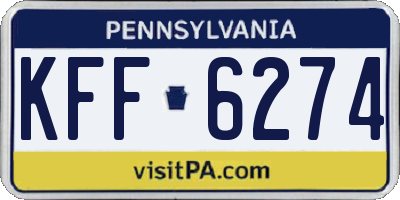PA license plate KFF6274