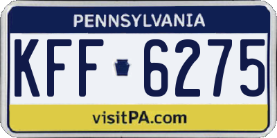 PA license plate KFF6275