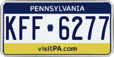 PA license plate KFF6277