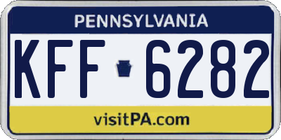 PA license plate KFF6282