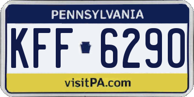PA license plate KFF6290