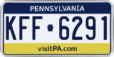 PA license plate KFF6291