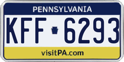 PA license plate KFF6293