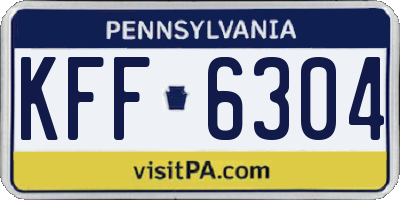 PA license plate KFF6304