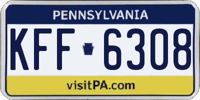 PA license plate KFF6308