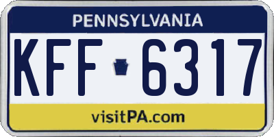 PA license plate KFF6317