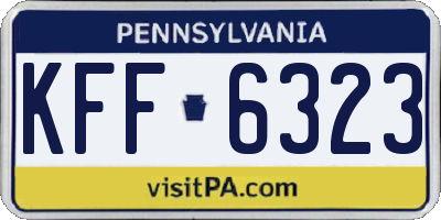 PA license plate KFF6323