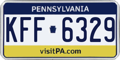 PA license plate KFF6329