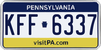 PA license plate KFF6337