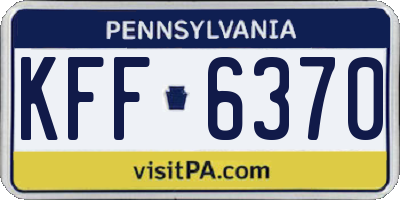 PA license plate KFF6370