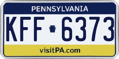 PA license plate KFF6373