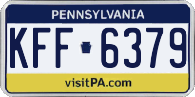 PA license plate KFF6379