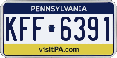 PA license plate KFF6391