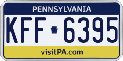 PA license plate KFF6395
